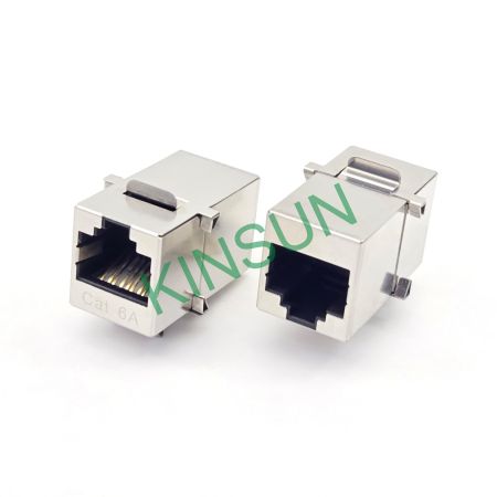 Keystone Koppeling RJ Jack voor RJ11 / RJ12 / RJ45 / RJ50 – Ondersteunt CAT3, CAT5E, CAT6A - Keystone koppeling CAT6A CAT5E RJ Jack afgeschermd